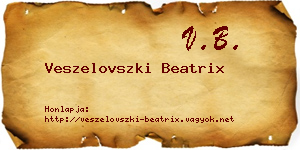 Veszelovszki Beatrix névjegykártya